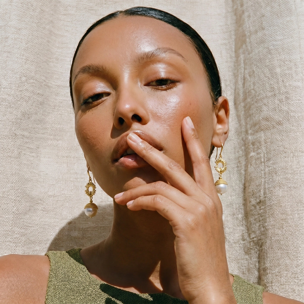 Sunburst Pearl Dangles | Jeeya