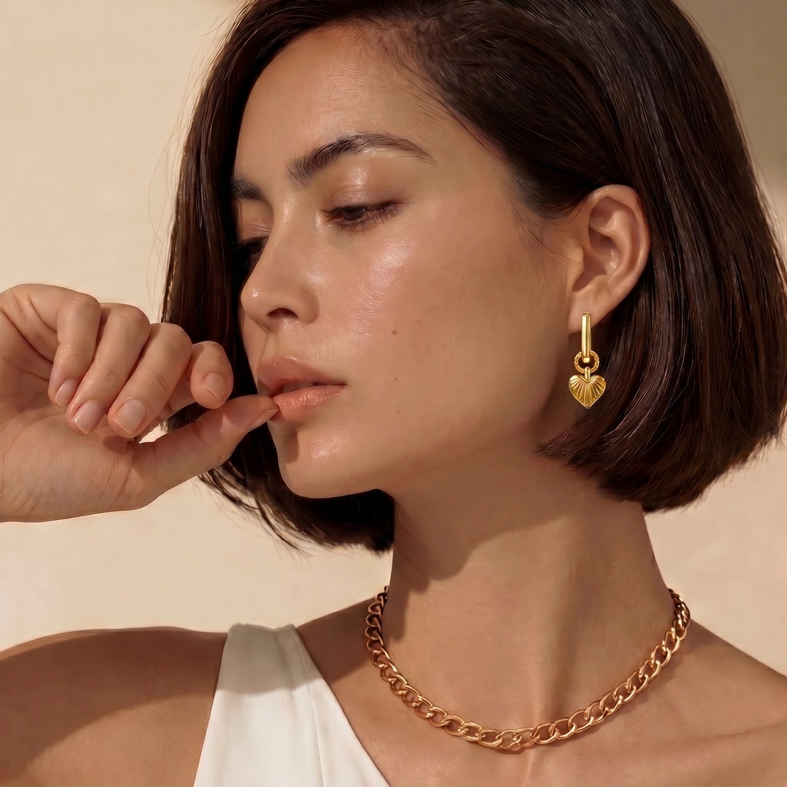 Sunburst Heart Huggie Earrings | Jeeya