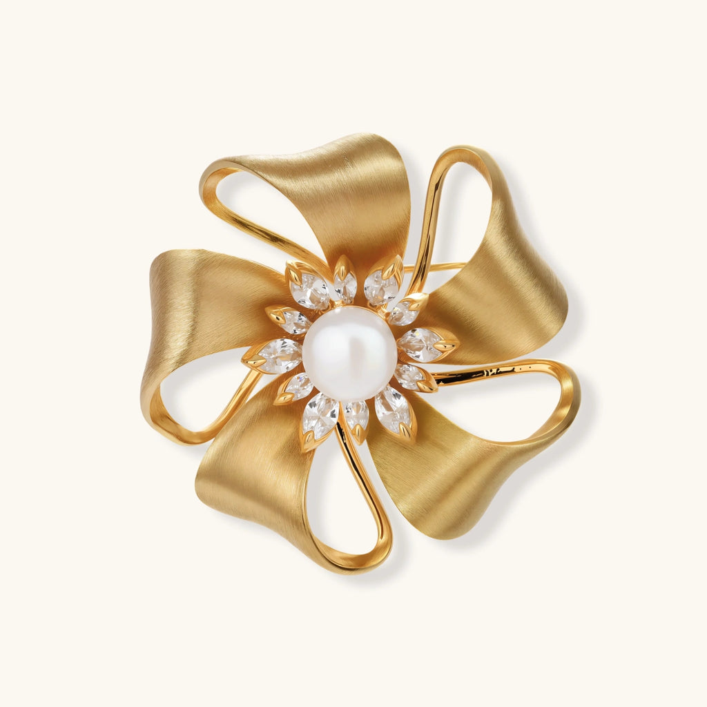Golden Bow Blossom Brooch | Jeeya